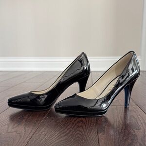 Anne Klein NEW black patent leather 3 inch closed toe heel women’s size 8